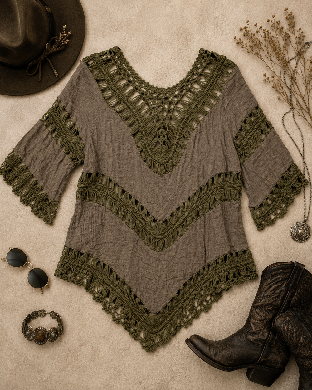 Mixed Media Crochet Top